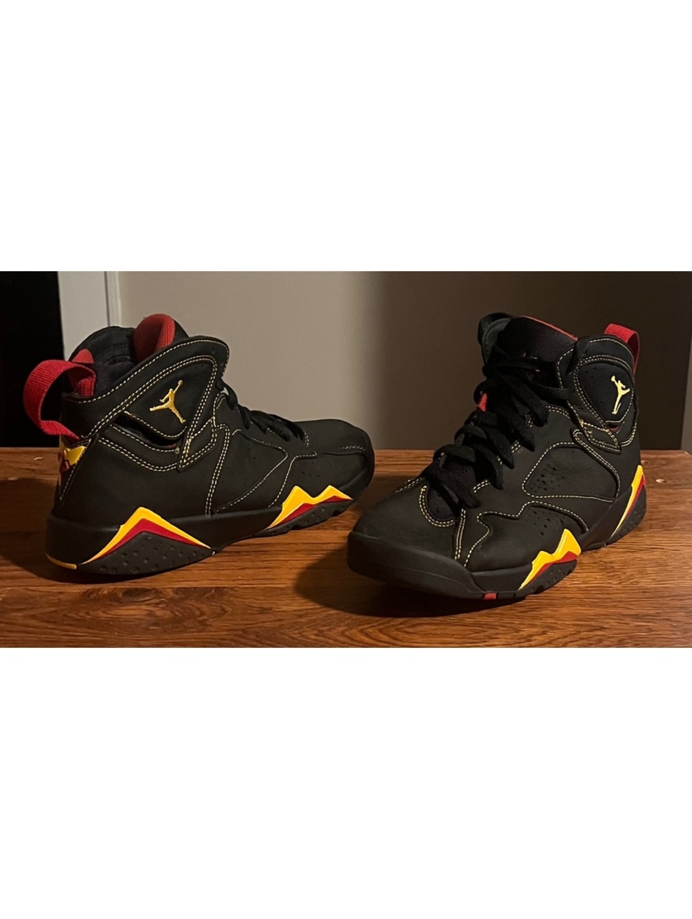 Air Jordan 7 Retro Citrus Black Red Yellow Size 7Y Sneakers